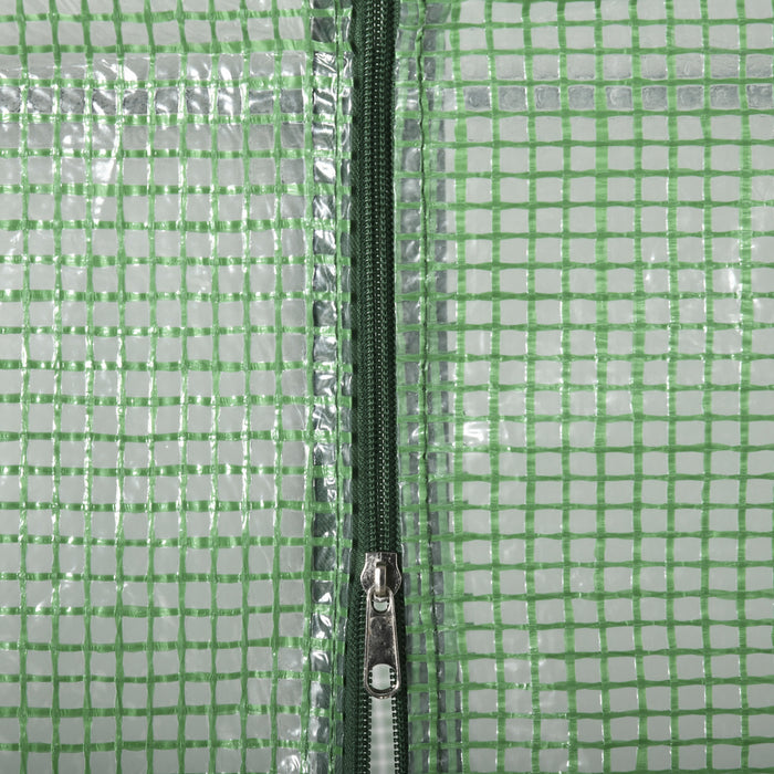 Outsunny Walk In Greenhouse For Outdoor, Portable Gardening Plant Grow House With 2 Tier Shelf, Roll-up Zippered Door, Pe Cover, 55\" W X 28\" D X 75\" H, Green