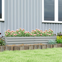 Outsunny 6x3x1ft Galvanized Raised Garden Bed, Open Bottom, Silver