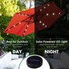 Costway 9ft Market Patio Umbrella w/Solar Lights & 40 LBS Steel Umbrella Stand