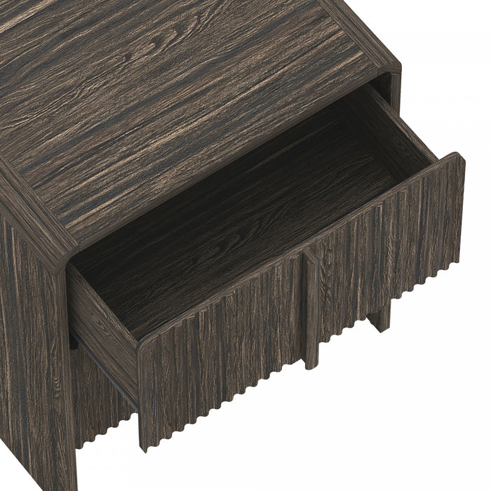 Novara Contemporary 22\" Nightstand in Jacobean Walnut (2-Drawer)