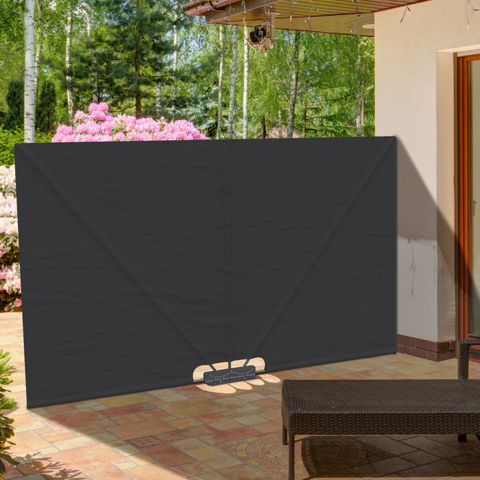 Outsunny 93\" X 63\" Folding Side Awning For Patio, Poolside, Dark Grey