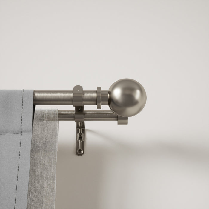 Umbra Bolas Nickel Expandable Double 1\" and 3/4\" Curtain Rod - 36\"-72\" 