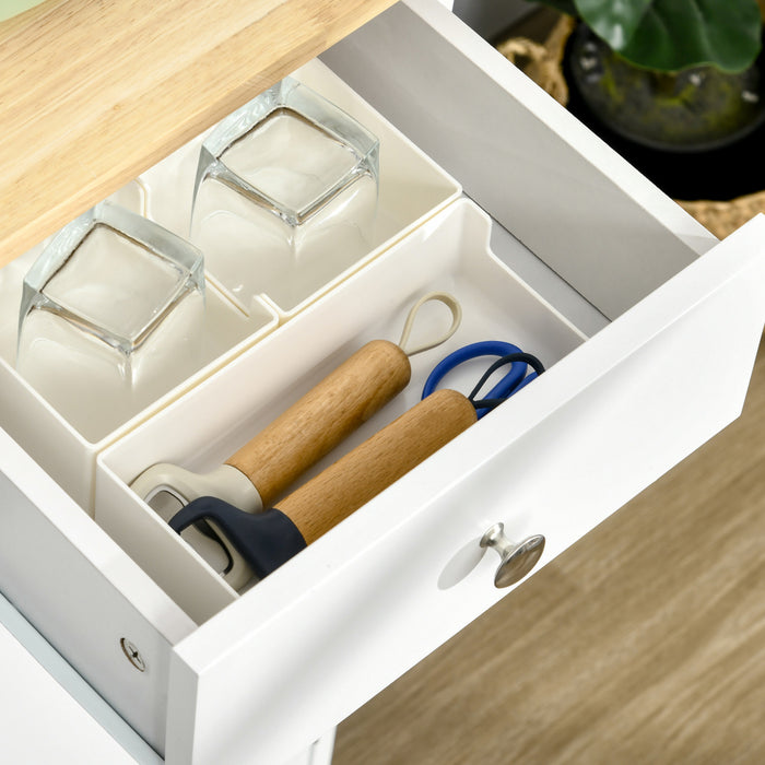 HOMCOM Coffee Bar Cabine, Kitchen Cabinet with Drawers, White