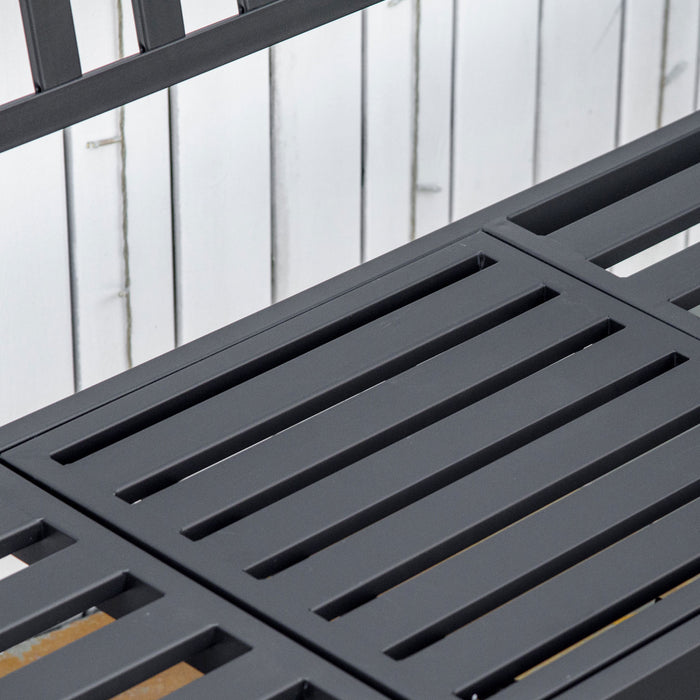 Outsunny Outdoor Bench With Liftable Middle Table, Patio Loveseat, Black