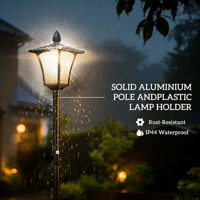 Outsunny 63\" Solar Lamp Post Lights 2 Pack, Solar Light Posts, Black