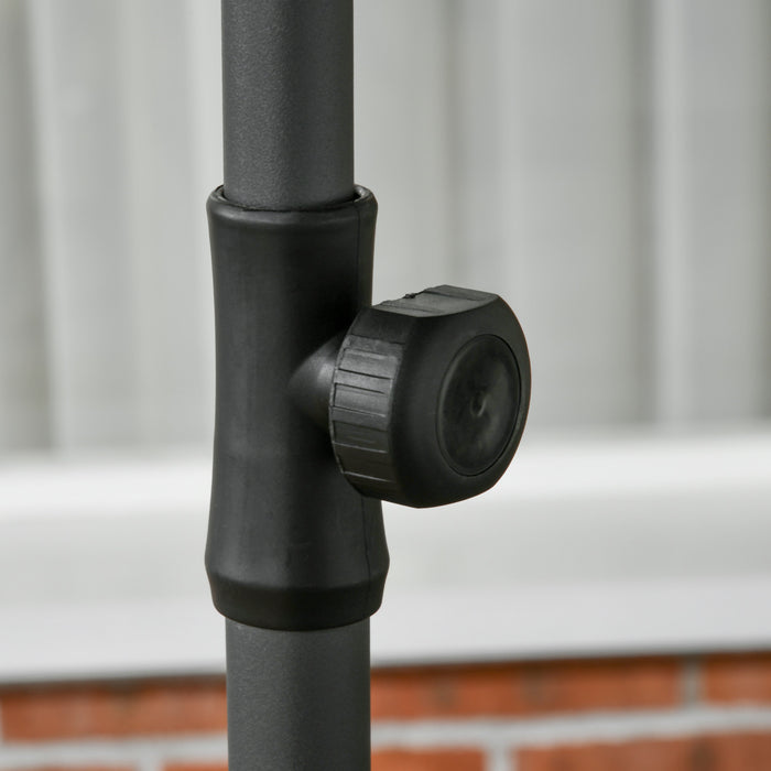 Outsunny 6ft Outdoor Beach Umbrella W/ Tiltable Uv50+ Canopy, Dark Grey