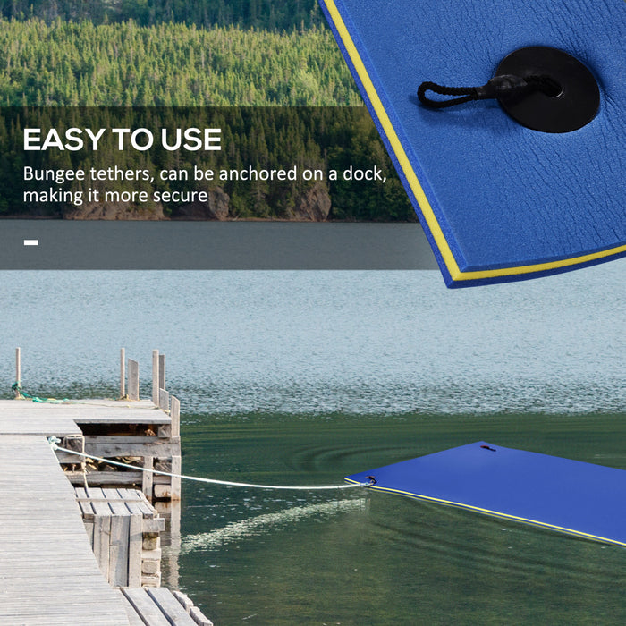 HOMCOM 10' x 5' Roll-Up Pool Float Pad for Lakes, Oceans, & Pools, Water Mat for Playing, Relaxing & Recreation, Blue