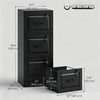 HOMCOM 3 Drawer File Cabinet with Lock, Vertical Filing Cabinet, Black