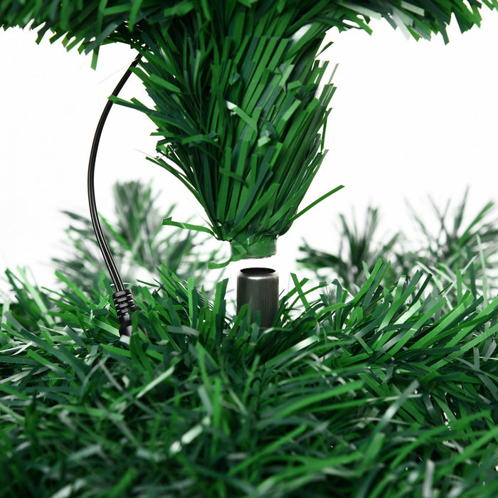 Homcom 6ft Prelit Fiber Optic Artificial Christmas Tree With 230 Tips And 24 Led Lights