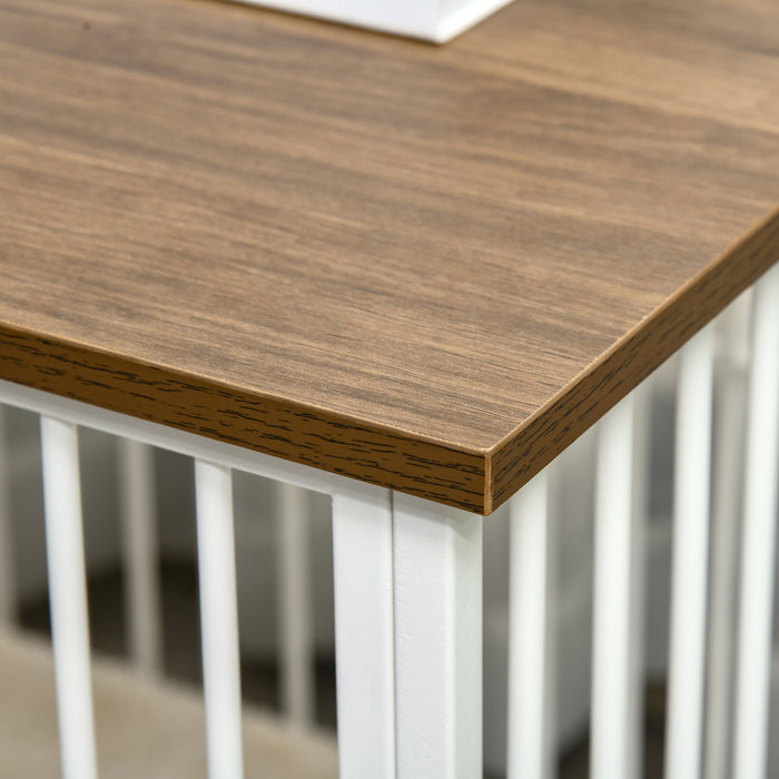 Pawhut Dog Crate, Furniture Style Pet Cage Kennel, End Table, Decorative Dog House, With Soft Cushion, Wooden Top, Door, For Small & Medium Dogs, Indoor Use, Brown