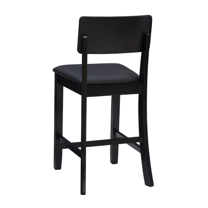 Torino Faux Leather Contemporary Counter-Height Stool - Black
