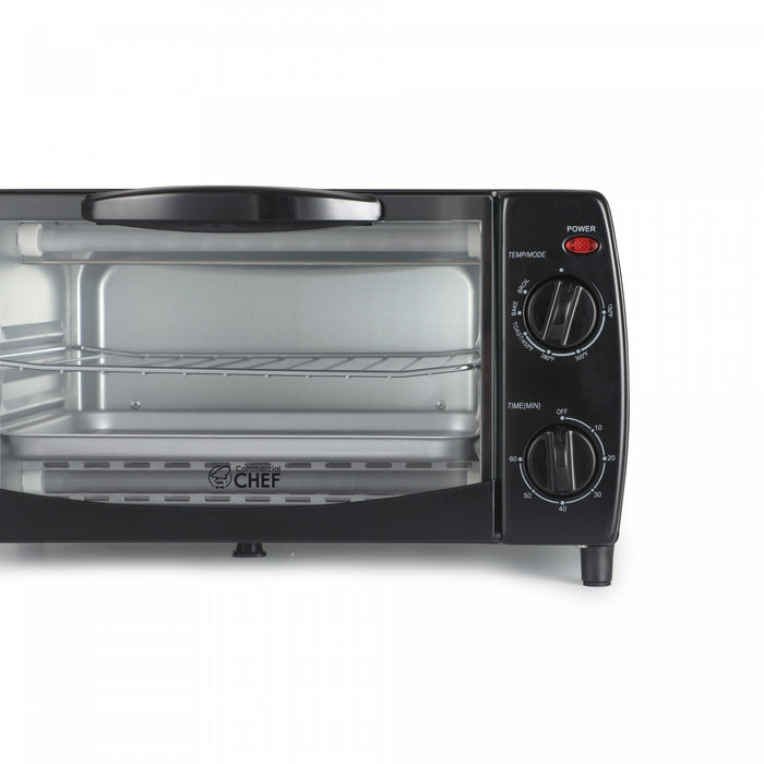 CHK Series Commercial Chef 4-Slice 10L Toaster Oven, 1000W, CHTO40B, Black