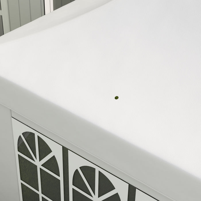 Outsunny 10 X 20ft Pop Up Canopy Tent With 6 Removable Sidewalls, Height Adjustable Large Instant Shelter With 4 Windows, Carry Bag, 6 Sand Bags For Outdoor, Garden, Patio, White