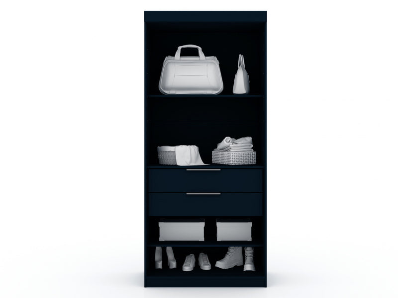 Mulberry Contemporary Modern 36\" Wardrobe Closet in Midnight Blue
