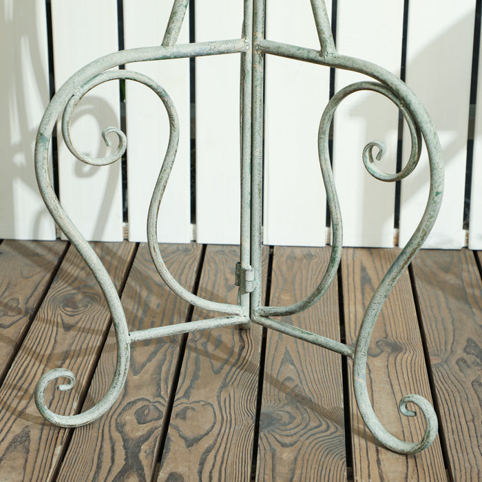 Outsunny Metal Bird Bath For Outdoors, 19.3\" Birdbath With Bird Statues