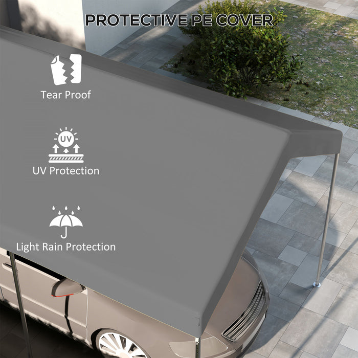 Outsunny 10 x 20 Carport Canopy Replacement Cover with Bungee Cords, Dark Grey
