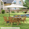 Costway 10FT Patio Offset Hanging Umbrella Easy Tilt Adjustment 8 Ribs Backyard Beige
