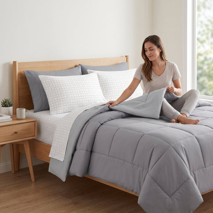 7-Piece Double Reversible Comforter Set