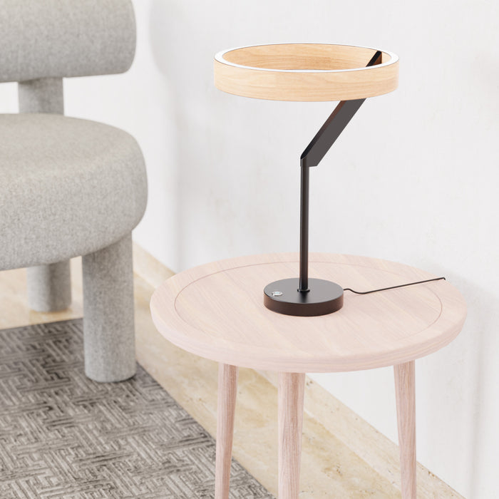 18\" Matte Black Angled Design LED Table Lamp