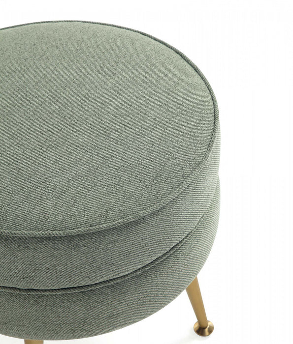 Bailey Mid-Century Modern Upholstered Accent Ottoman in Sage Green - Set of 2