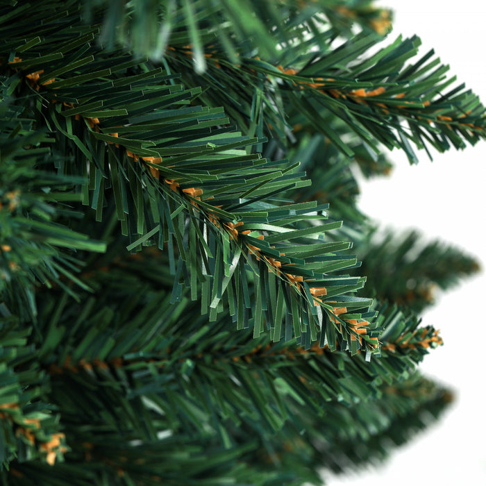 Homcom 6ft Tall Pencil Artificial Christmas Tree With Steel Base, Green