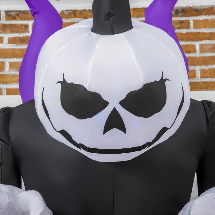 Outsunny 7ft Inflatable Halloween Round-headed Ghost W/ Leds