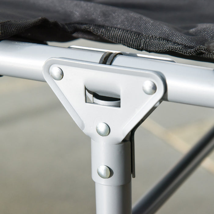 Outsunny Folding Camping Cot Sleeping Beds For Outdoor Hiking, Black