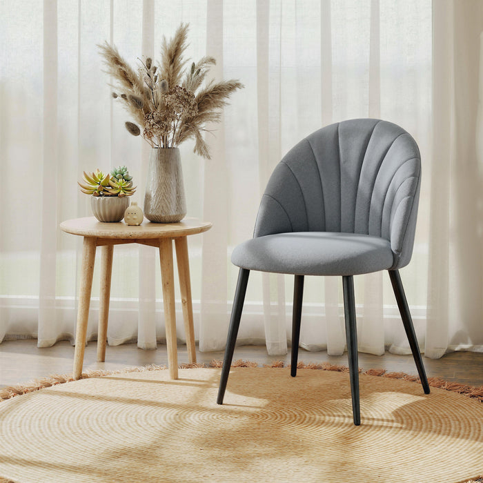HOMCOM Dining Chairs Set of 4 Kitchen Chairs with Metal Legs Grey