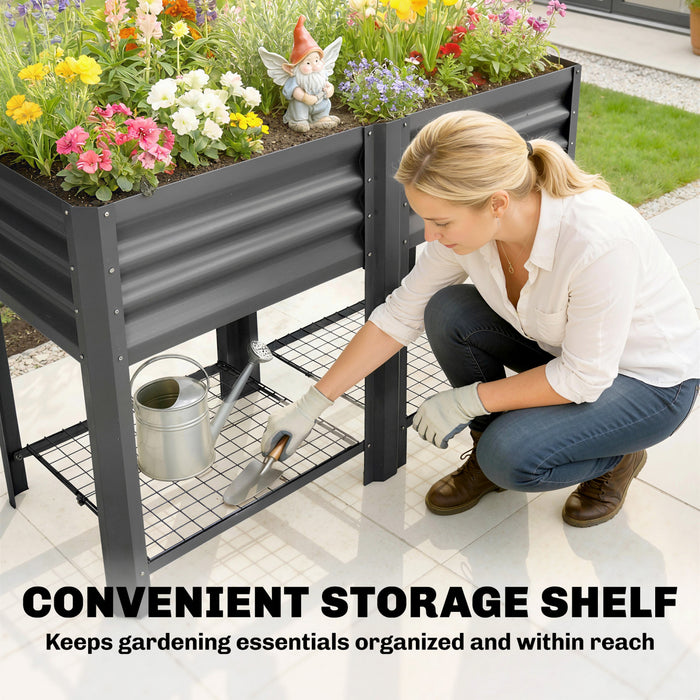 Outsunny Wooden Raised Garden Bed with Legs and 6 Drainage Holes