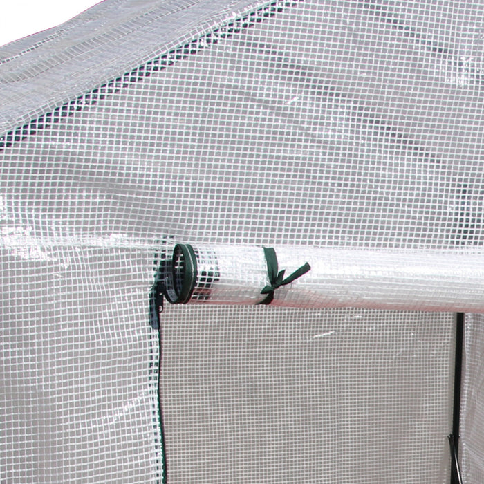 Outsunny Greenhouse For Outdoor, Portable Greenhouse With 2-tier Shelf