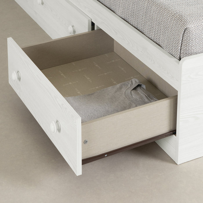 Summer Breeze Storage Bed And Bookcase Headboard Set White Pine - South Shore
