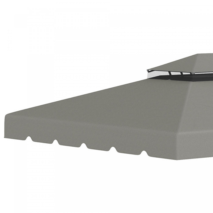 Outsunny 13.1' X 9.8' Gazebo Replacement Canopy, Double Vented Gazebo Top Cover For Garden Patio Outdoor (top Only) - Grey