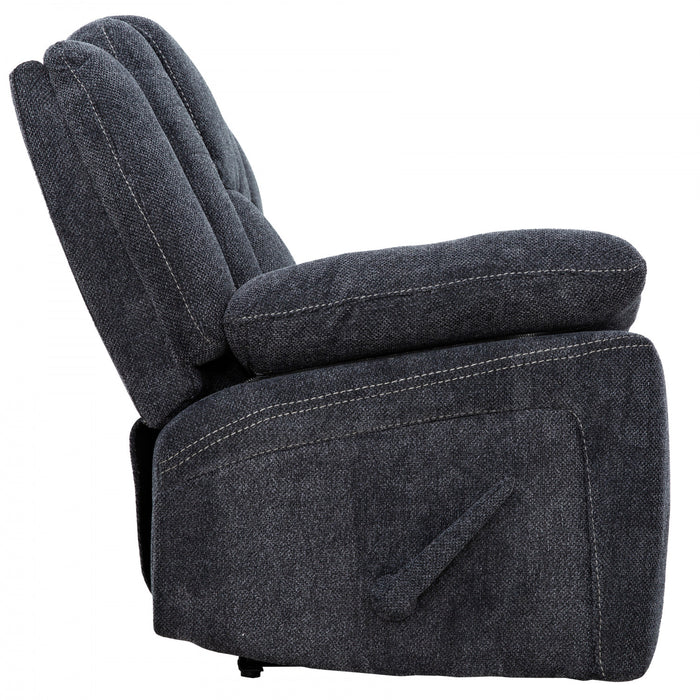 Renner 80 in. Upholstered Manual Reclining Sofa with Lever - Dark Grey