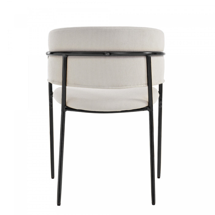 Ethan Set of 2 Modern Corduroy Upholstery Side Chair with Angled Legs and Adjustable Feet,Beige Dining Chair