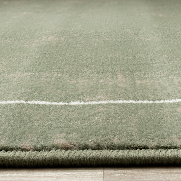 Florence Green Brown White Soccer Field Rug, 7'9\" x 10'6\" Indoor Area Rug