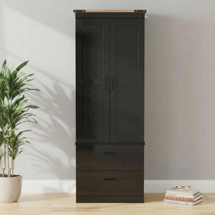 HOMCOM 67\" Tall Kitchen Pantry Cabinet with Adjustable Shelves, Black