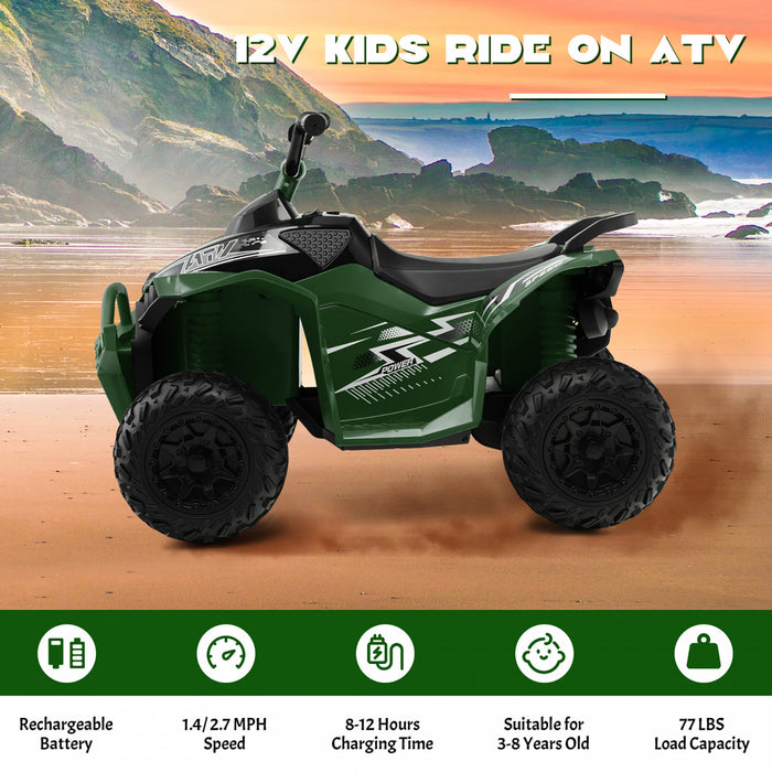 Costway 12v Battery Powered Kids Ride On Atv Electric 4-wheeler Quad Car With Mp3 & Light