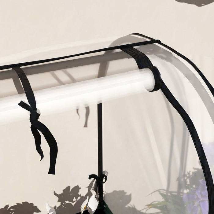 Outsunny Metal Raised Garden Bed with Cover, Dark Brown Wood Effect