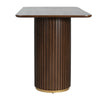 Jett 63 Inch Modern Industrial Dining Table with MDF & Iron Pedestal Base, Brown | Table a manger industrielle moderne Jett 63 pouces avec base piedestal MDF et fer, brun