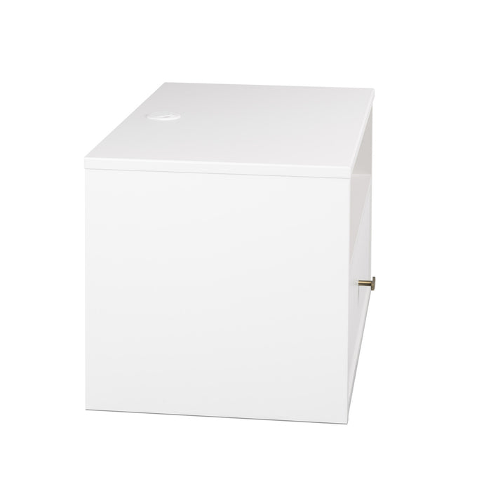 Floating Shelf with Drawer - White