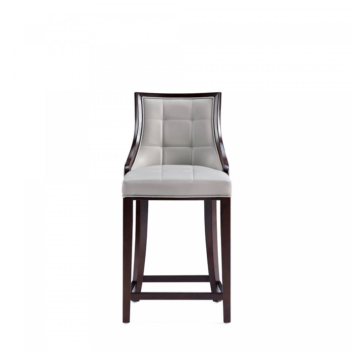 Fifth Avenue Traditional Wood Upholstered Counter Stool in Light Gray - Set of 3