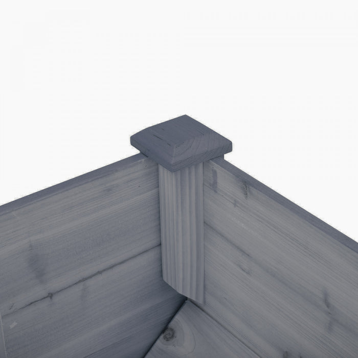 Outsunny Raised Garden Bed With Hooks, 660lb Capacity Wood Elevated Planter Box With Water Draining And Liner, Funnel Design For Vegetable, Herbs, Flower, 48\" X 24\" X 32\", Grey