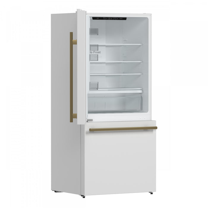 Forno Milano Espresso 31 Inch Bottom Freezer, White, 17.2 cu.ft. - FFFFD1786-31WHT