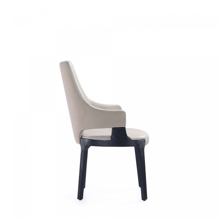 Kara Modern Wood Upholstered Dining Chair in Light Gray