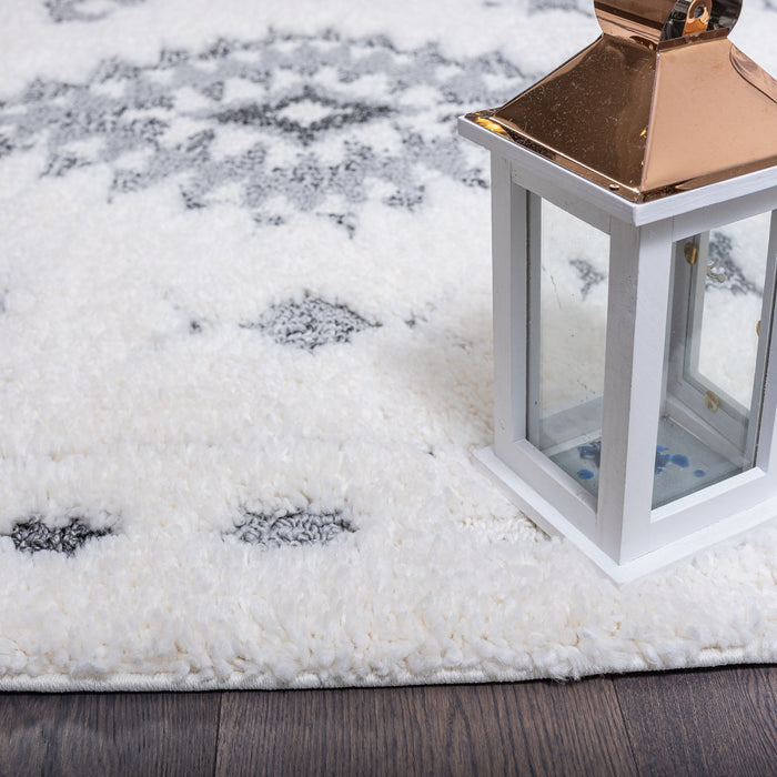 Lola Diamond Grey Shag Area Rug - 2'7\" x 8'