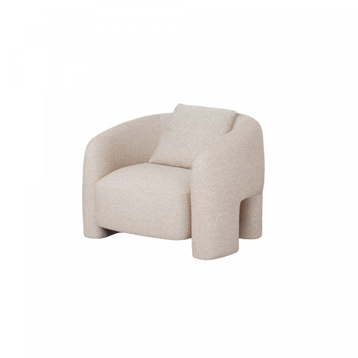 Sylvia Modern Glam Tweed Lounge Chair in Gold Dust