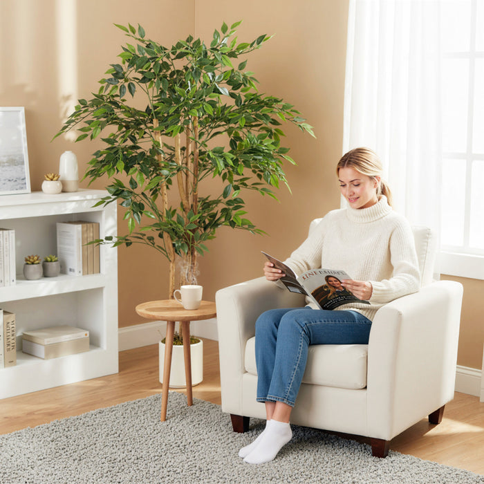 HOMCOM 5FT Artificial Banyan Tree, Set of 2 Artificial Plant for Home Decor