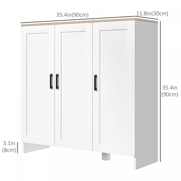 HOMCOM Modern Sideboard Buffet Cabinet with Adjustable Shelves White