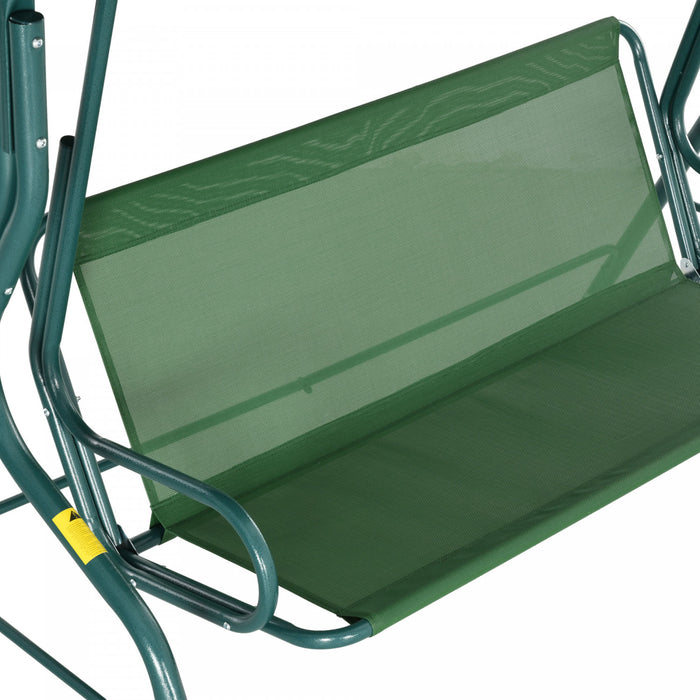 Outsunny 3-seat Patio Swing, Outdoor Swing With Adjustable Canopy