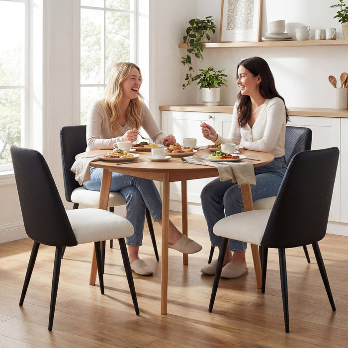 HOMCOM Dining Chairs Set of 2 Upholstered for Dining Room, Kitchen, Black
